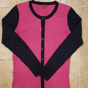 Merona Polka Dot Colorblock Sweater Cardigan